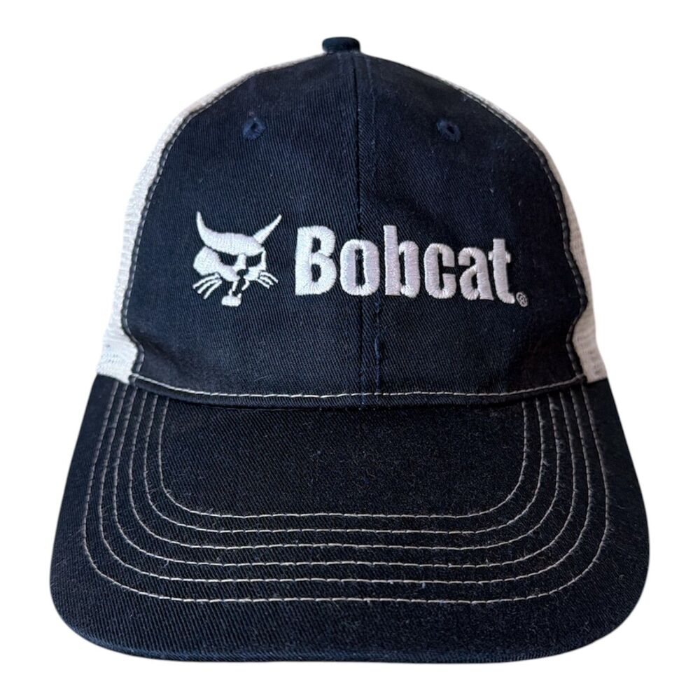 Official Bobcat Equipment Trucker Hat 250376 Navy Blue and White Mesh Cap OSFA